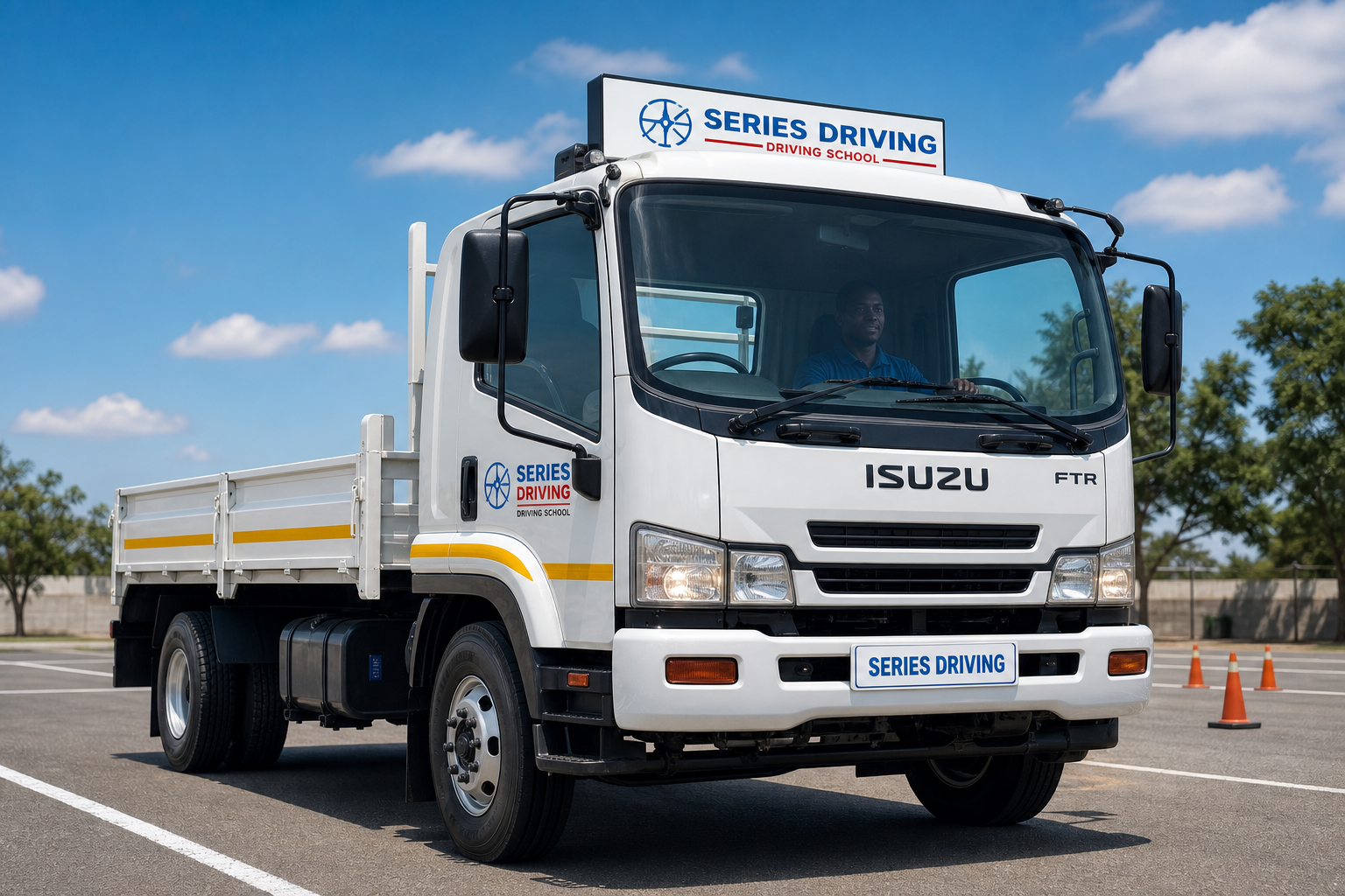 Series Driving branded truck for training lessons